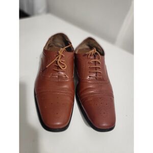 Delli Aldo Mens Everett Dress Cap Toe Leather Brown Shoes